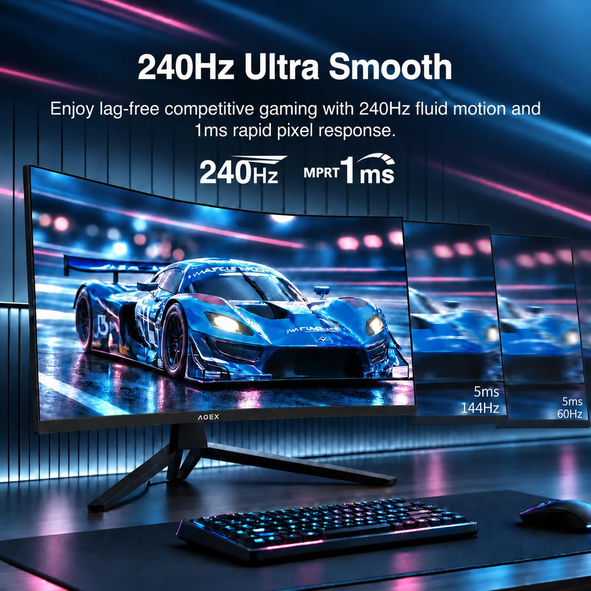 34 Inch WQHD 2K Ultrawide Curved Gaming Monitor 240Hz A7417