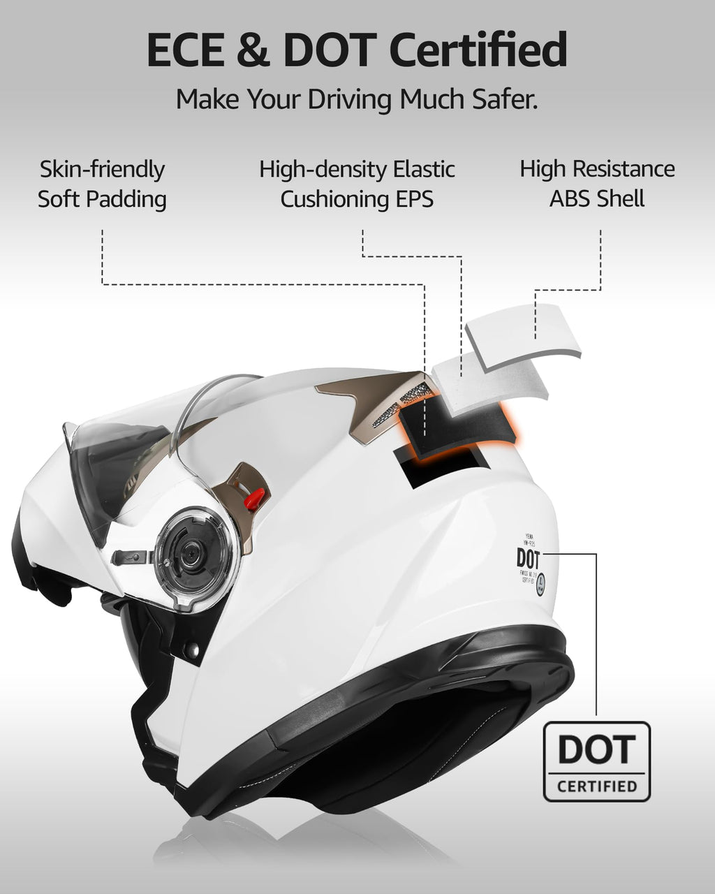 Modular Full Face Motorcycle Helmet with Sun Visor X870115