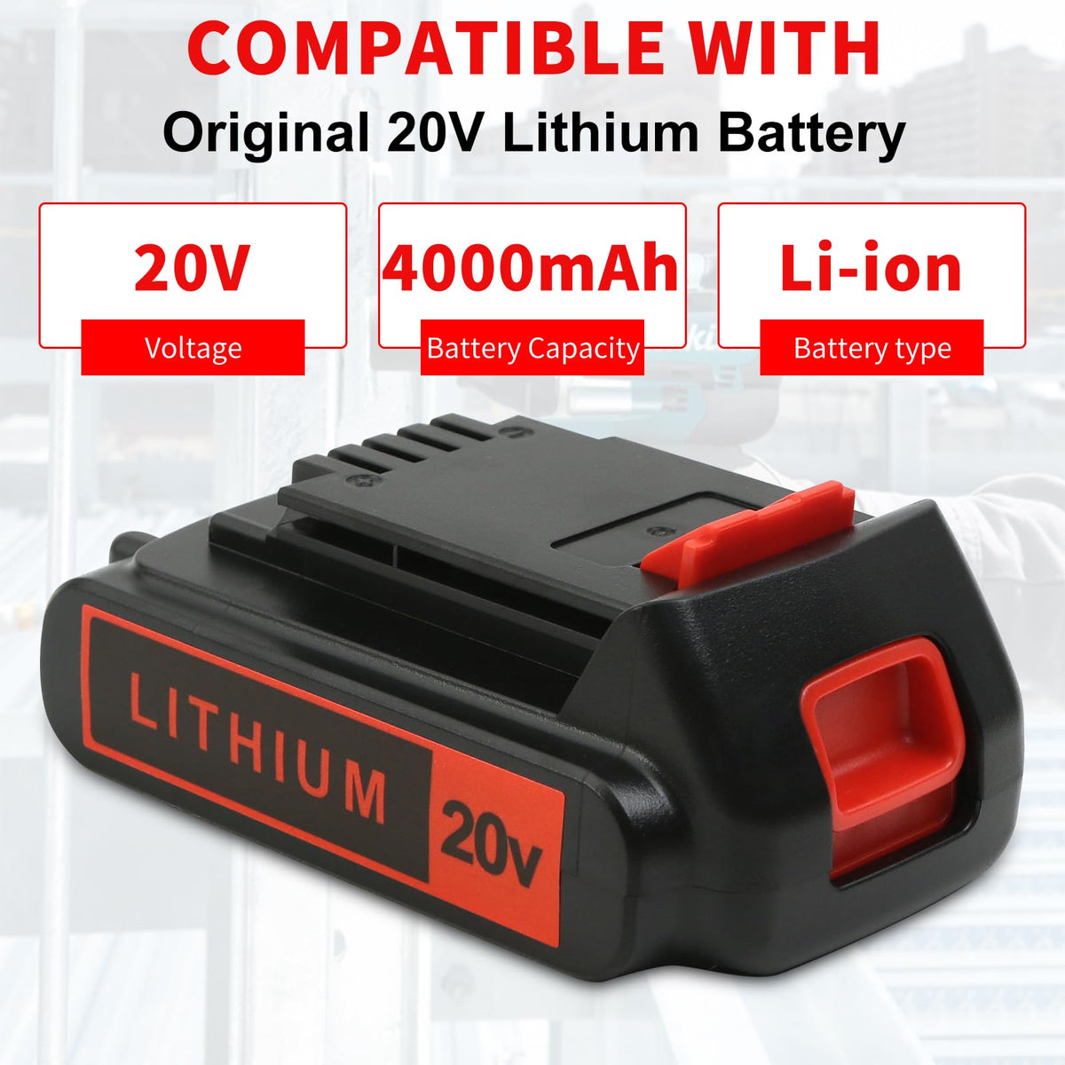 20V 4.0Ah Lithium Battery 2 Pack F761136