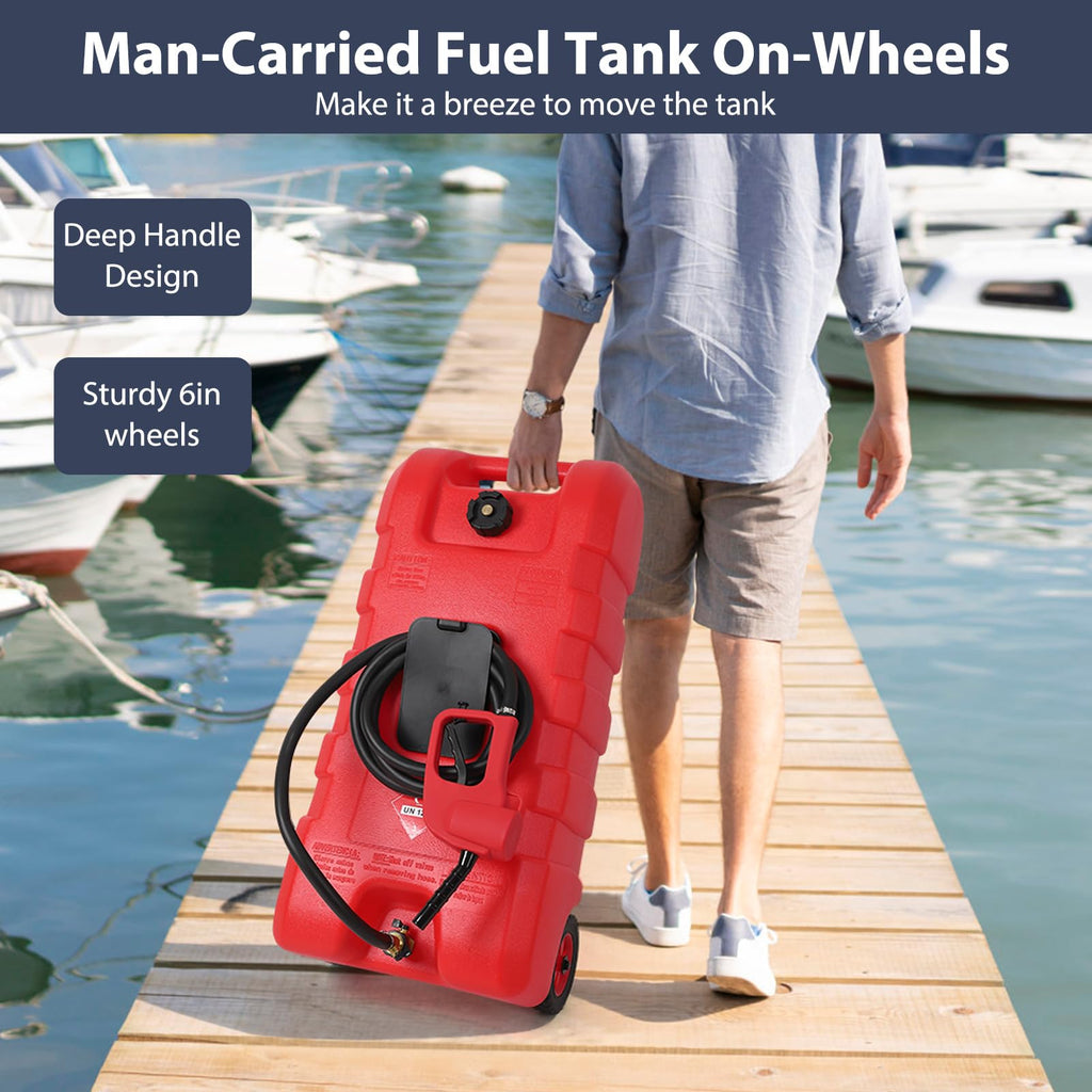 15 Gallon Portable Gas Fuel Tank Container with Pump and Hose T85550