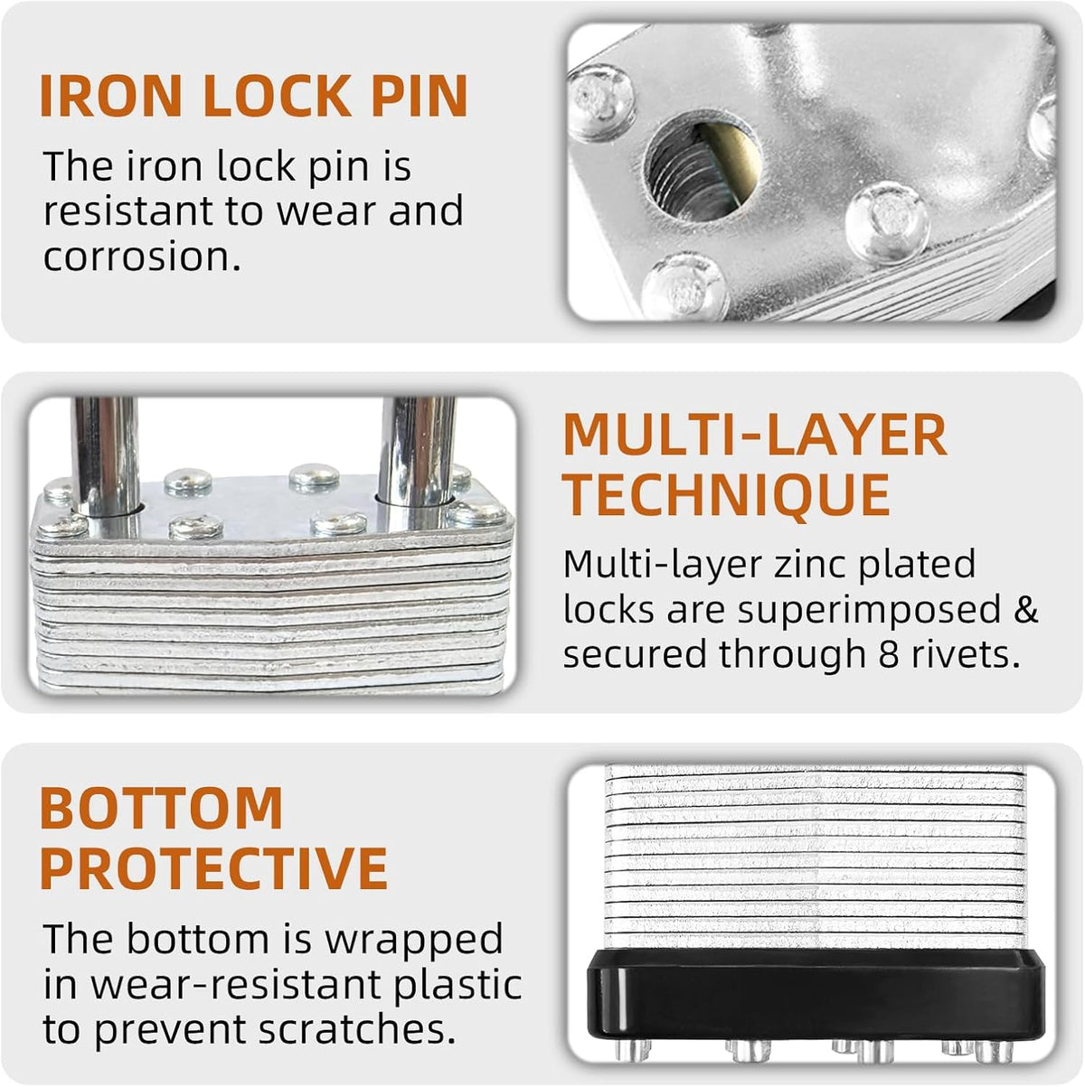 4 Pack Heavy Duty Laminated Padlocks with Same Key Q94847