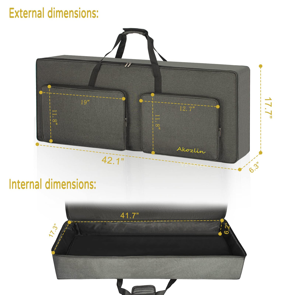 61-Key Keyboard Case Gig Bag Full Padded Soft V737195