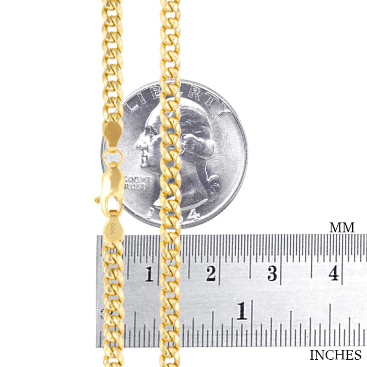 14k Yellow Gold Cuban Link Chain Necklace M5727