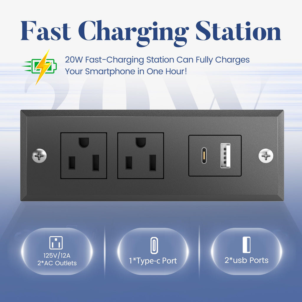 Rustic Grey Full Bed Frame with Charging Station E86919