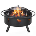 32" Round Wood Burning Fire Pit with Screen V3626