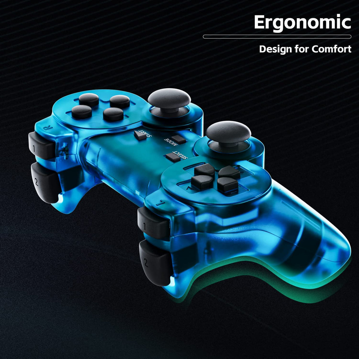 Wireless Controller Double Vibration ClearBlue and ClearGreen X643