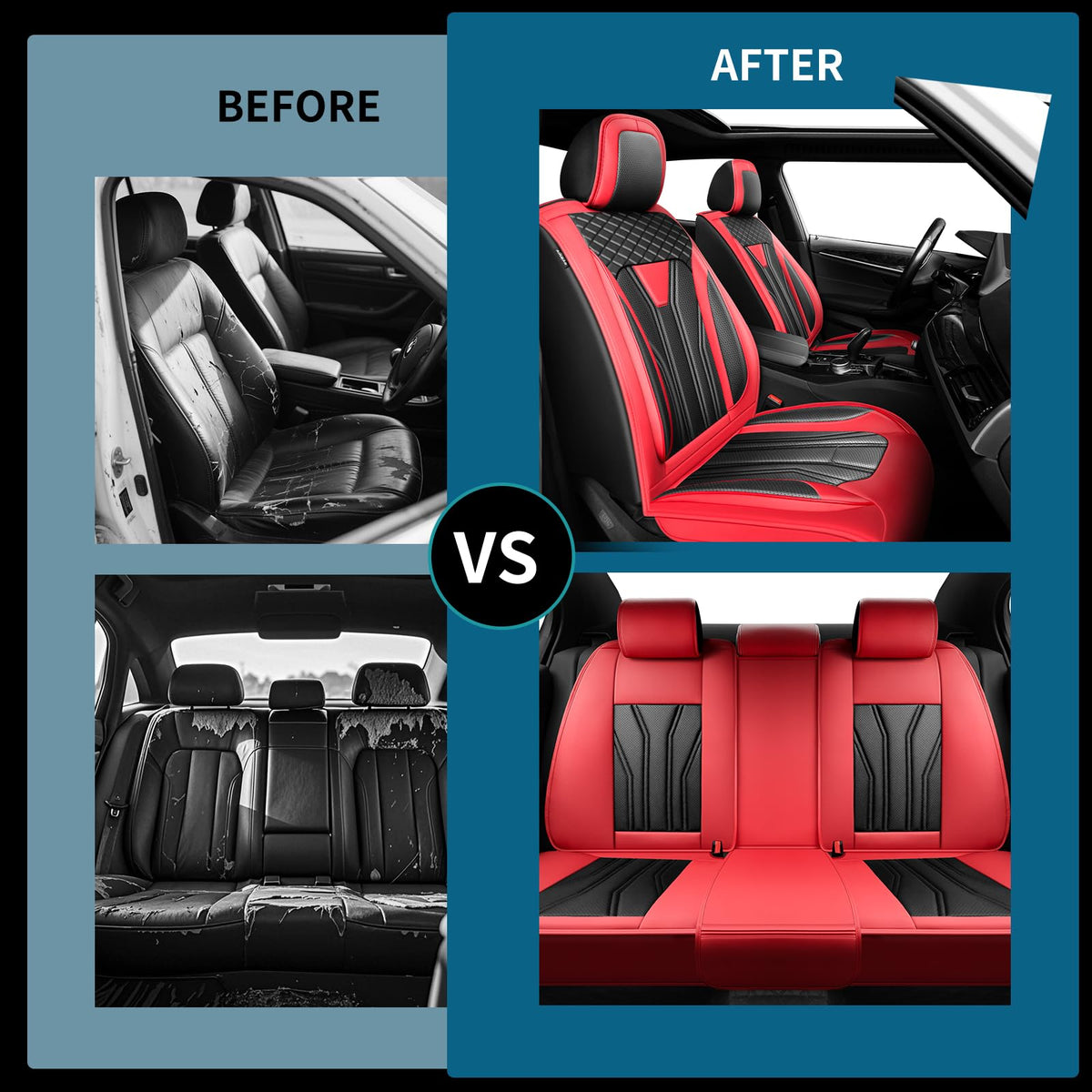 Car Seat Covers Red & Black F312
