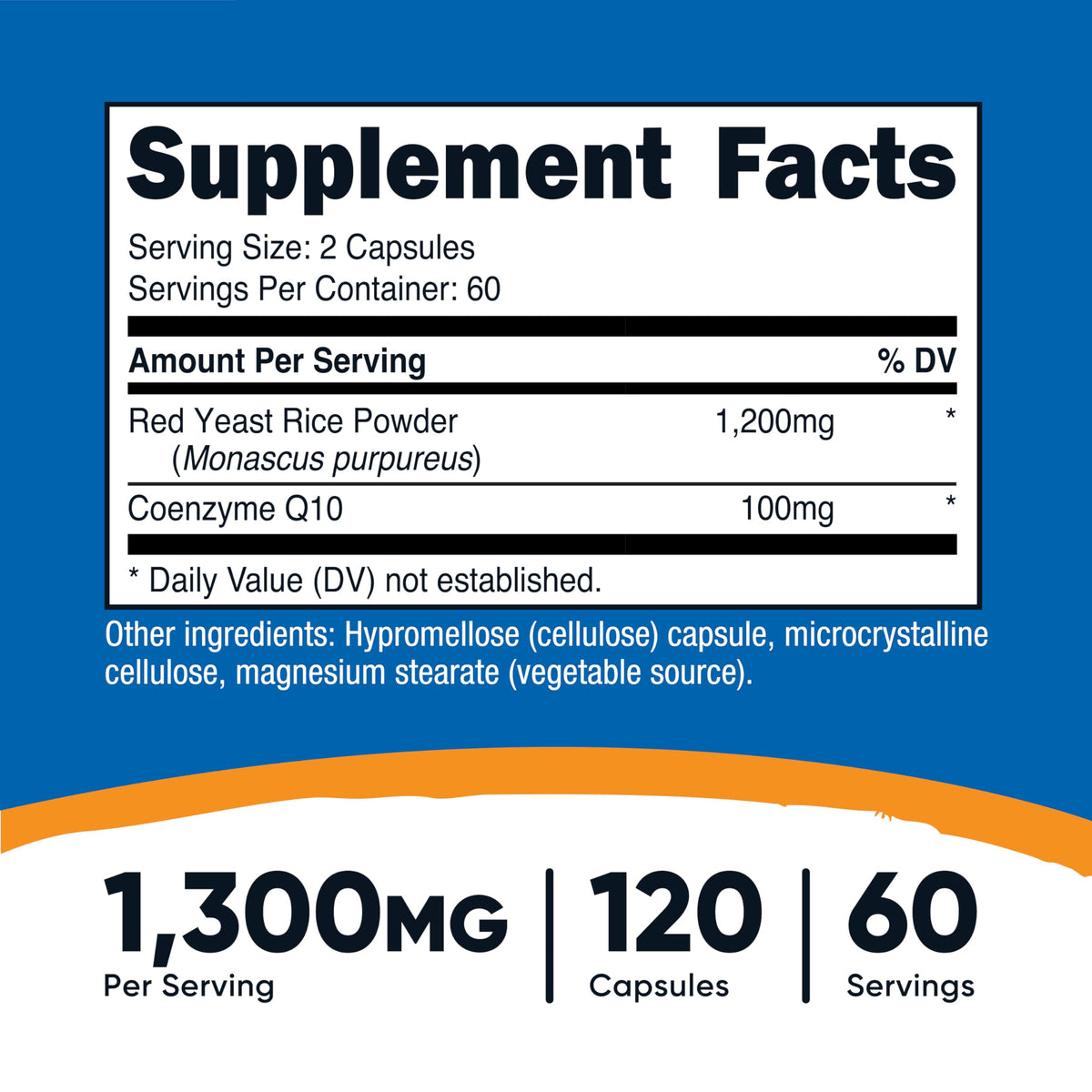 Red Yeast Rice with CoQ10 1300mg 120 Capsules H5304