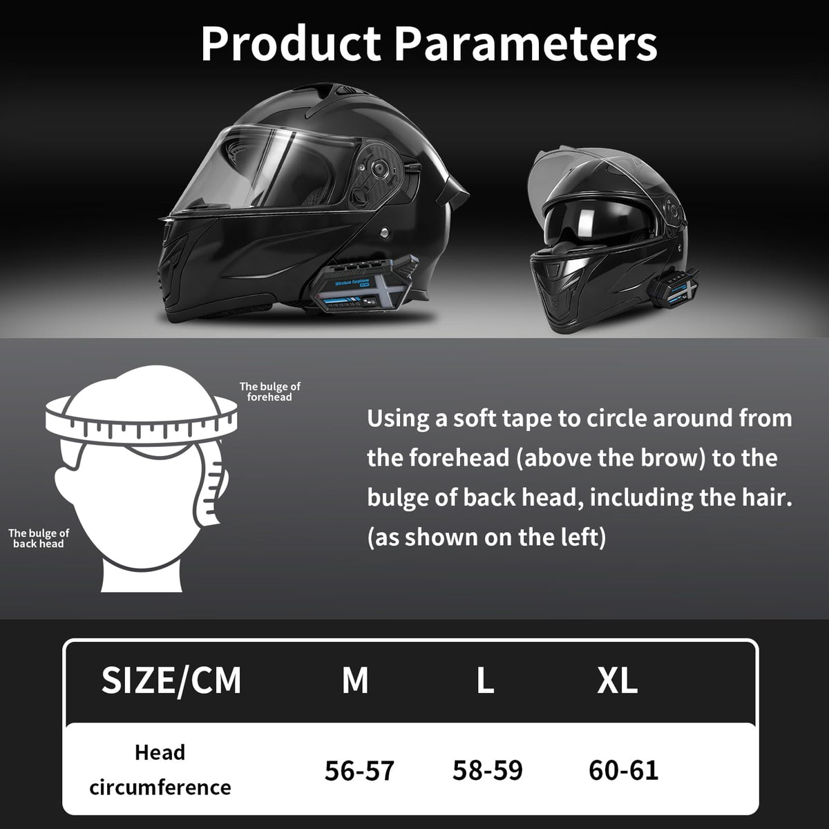 DOT Approved Flip Up Full Face Motorcycle Helmet with Dual Visor J52399