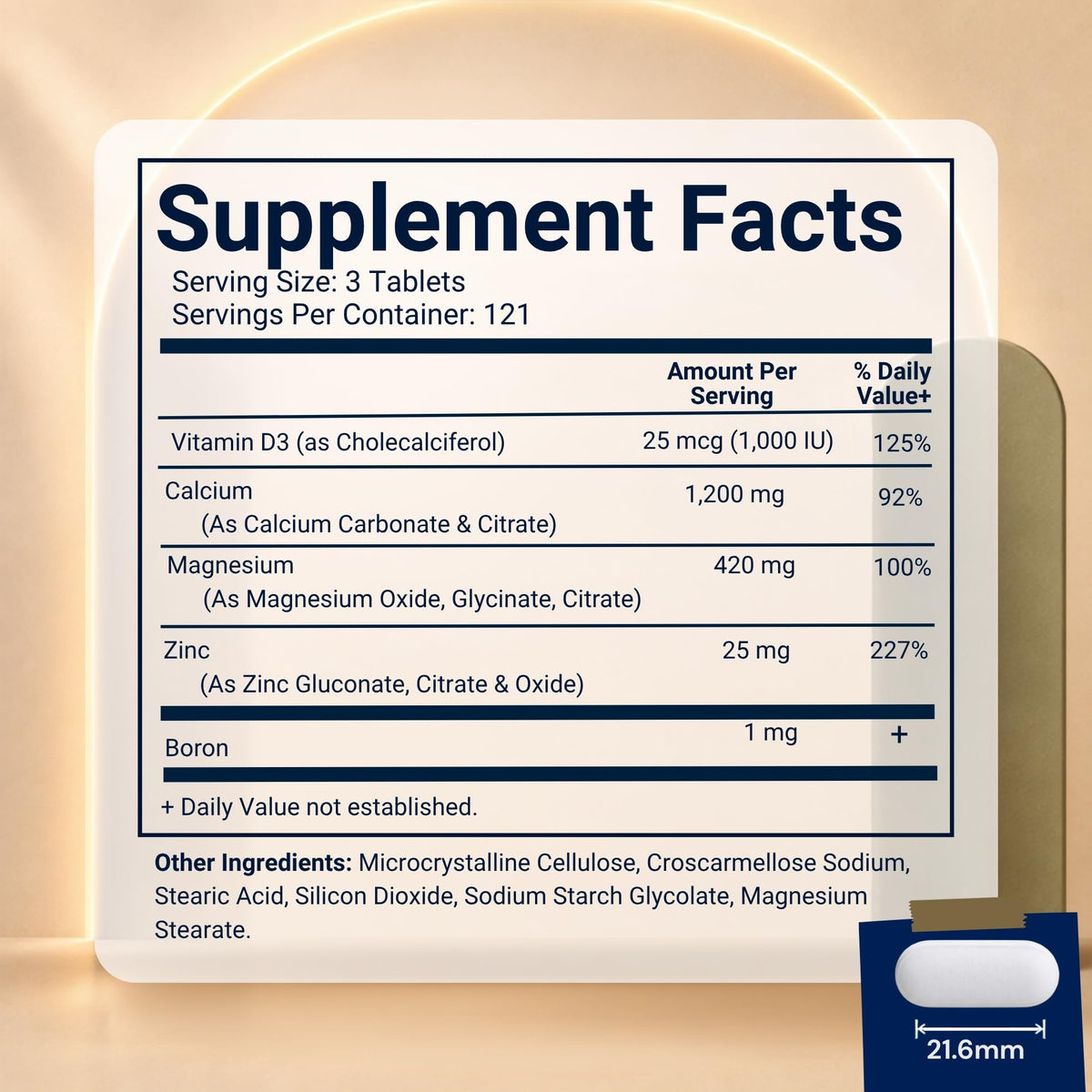 Calcium Magnesium Zinc D3 Boron 365 Coated Tablets Supplement Q99425