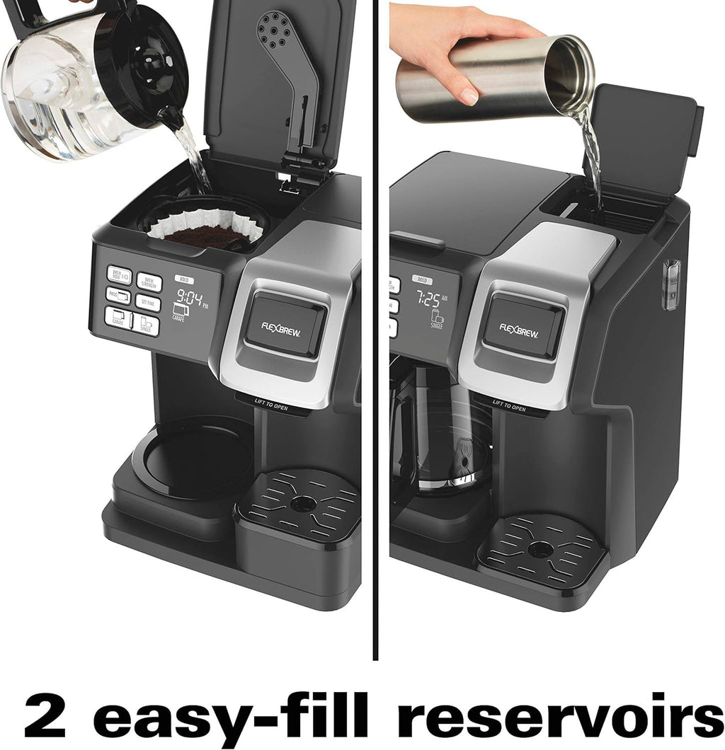 12 Cup Programmable Coffee Maker & Single Serve Drip Coffee Machine, 2-in-1 Automatic Coffee Brewer with Glass Carafe, Reusable Filter, Digital Timer and Warming Plate - Black/Silver P683206