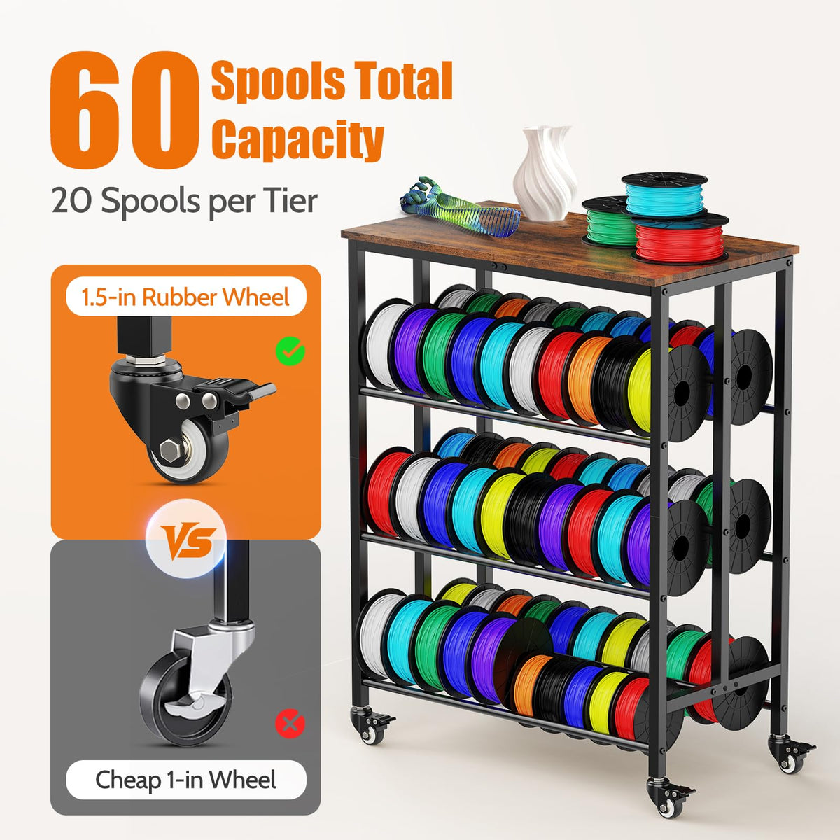 3D Printer Filament Storage Rack Cart Z679