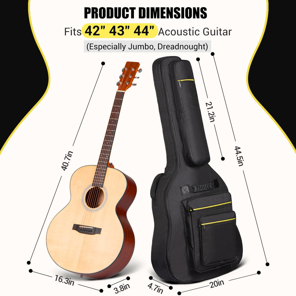 44 Inch Guitar Bag Multi-pockets 0.47in Thick Padding Water Resistent Gig Bag J2054