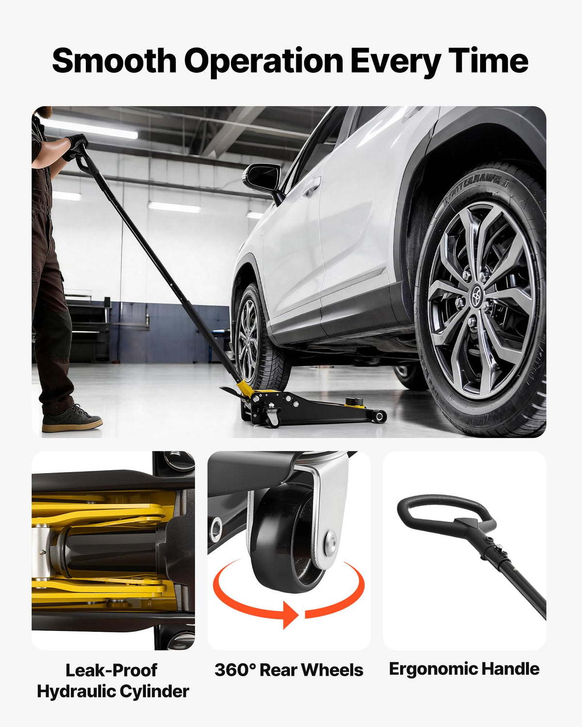 3 Ton Steel Hydraulic Floor Jack with SUV Adapter O733