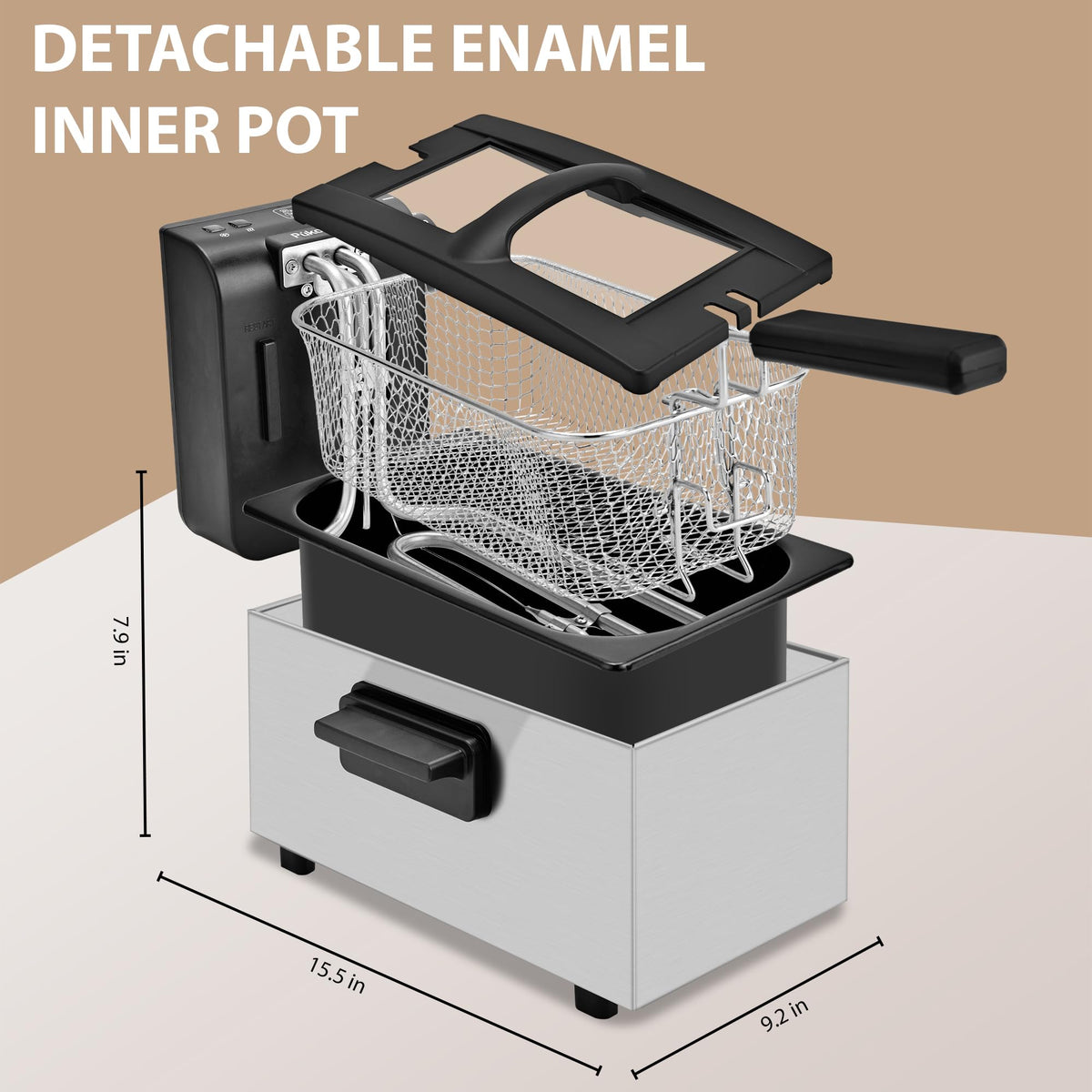 3L 1500W Deep Fryer with Adjustable Temperature G647154