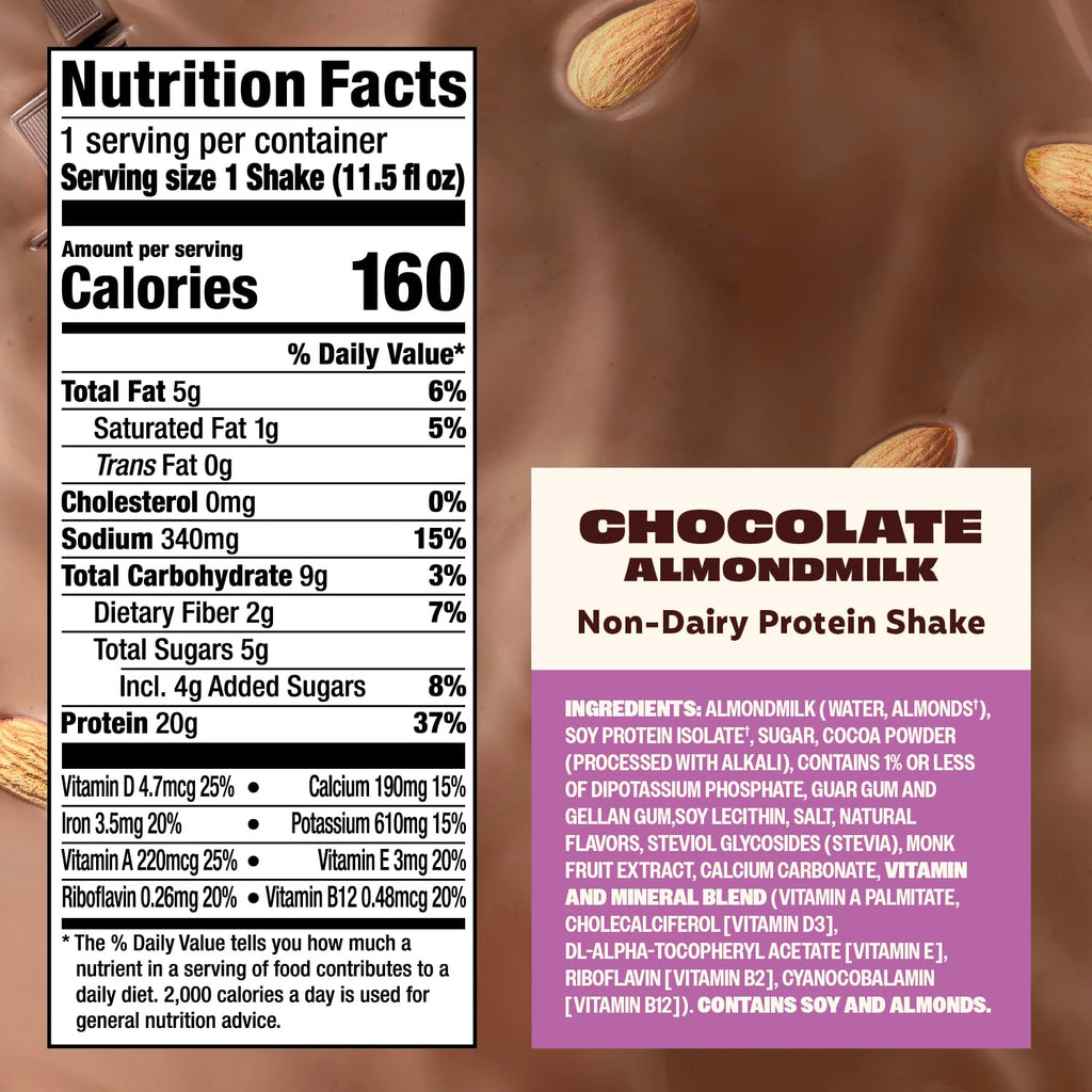 Chocolate Almondmilk Protein Shake 12 Pack Q8295