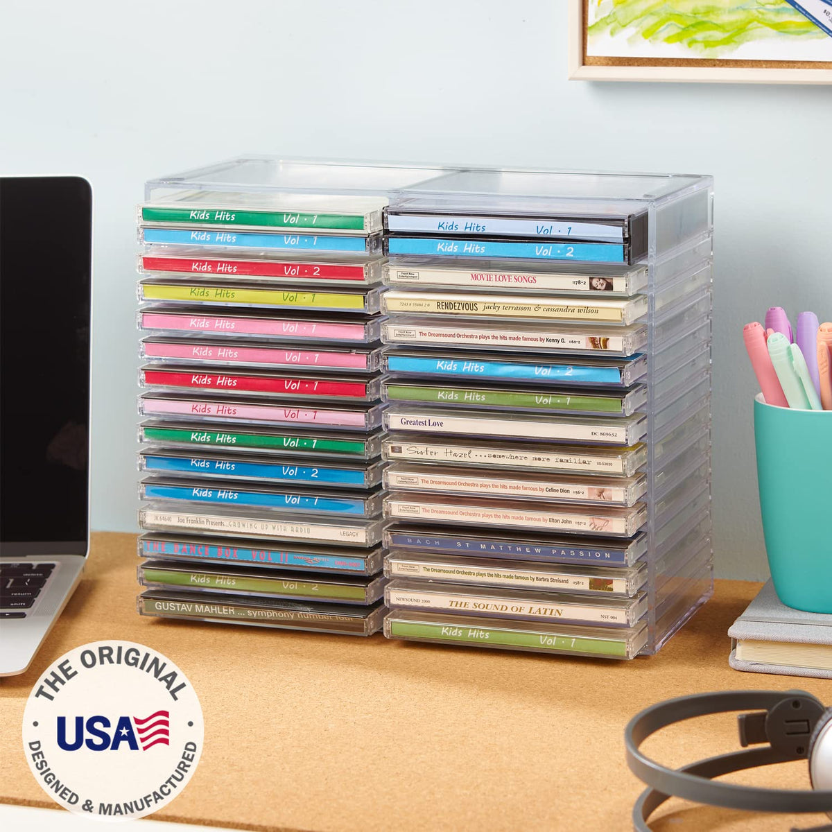 Clear Plastic CD Organizer with Rubber Feet J313580