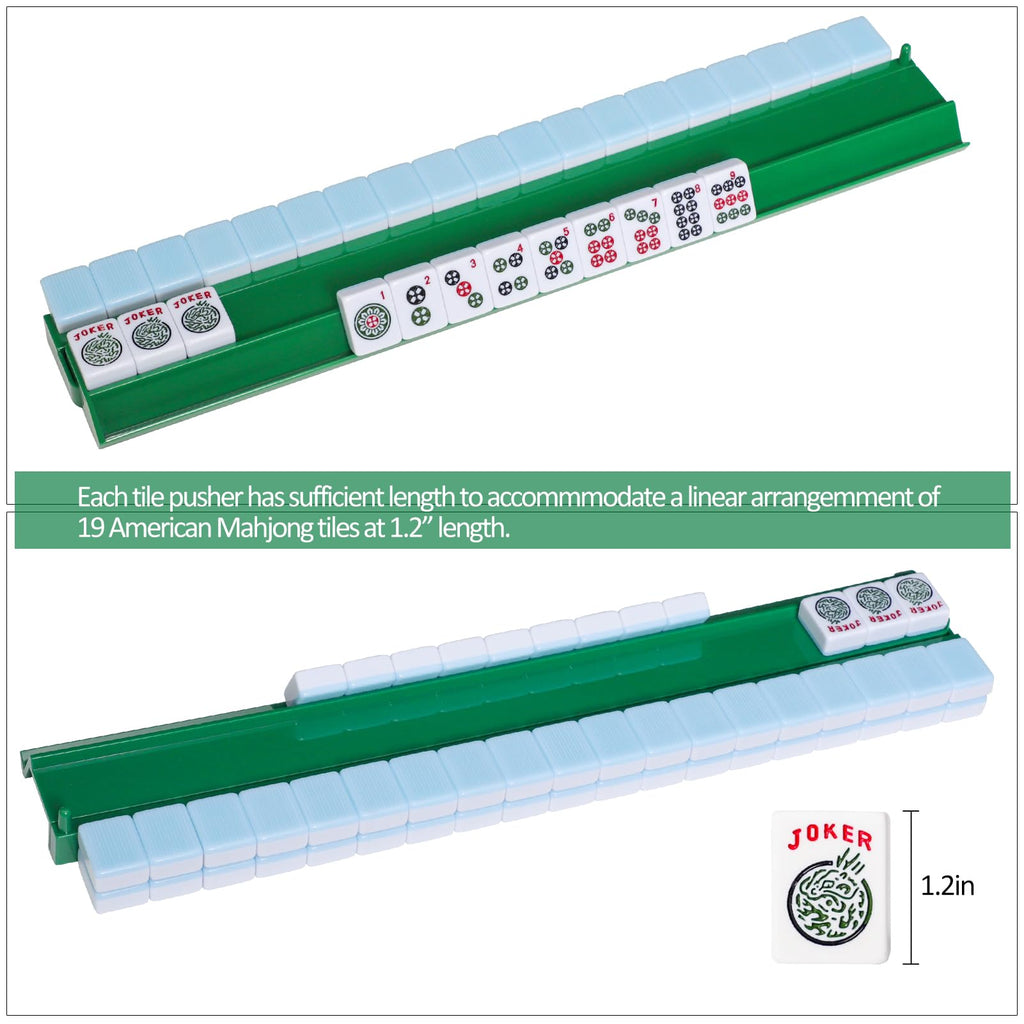Green Mahjong Racks with Pushers 4 PCS E359