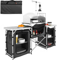 Folding Aluminum Camping Kitchen Table with Storage Bag W63395