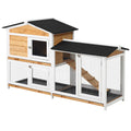 2-Story Wooden Rabbit Hutch with Ramp L371802
