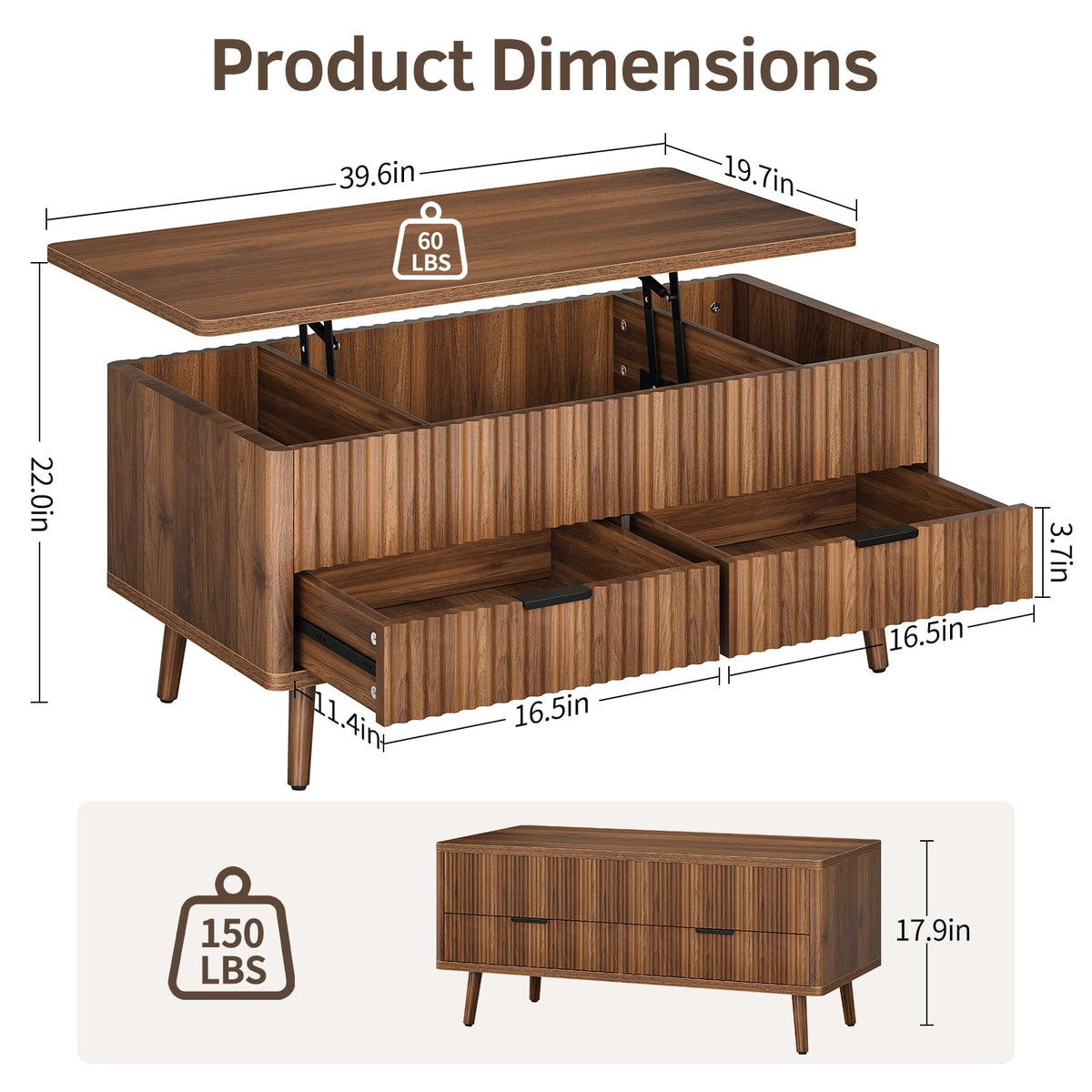 Lift Top Coffee Table with Storage N659