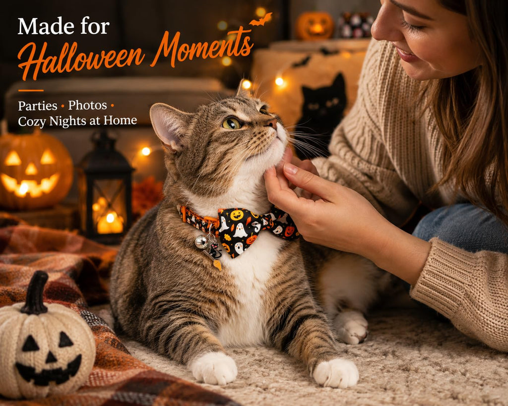 Halloween Cat Collar 2 Pack Adjustable Breakaway G429