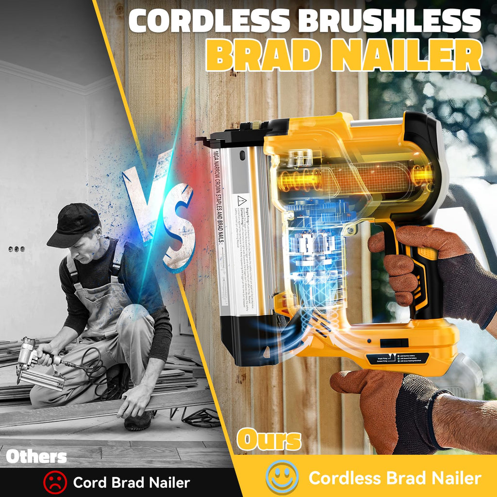 Cordless 2 in 1 Electric Nail Gun Staple Gun with 18GA Nails F693218