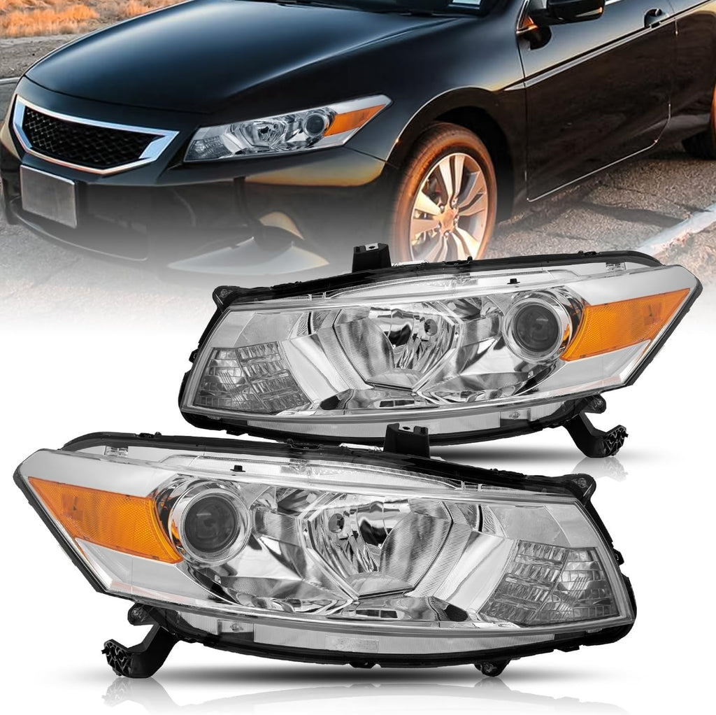 Headlight Assembly Replacement Chrome Housing with Amber Reflector K27153