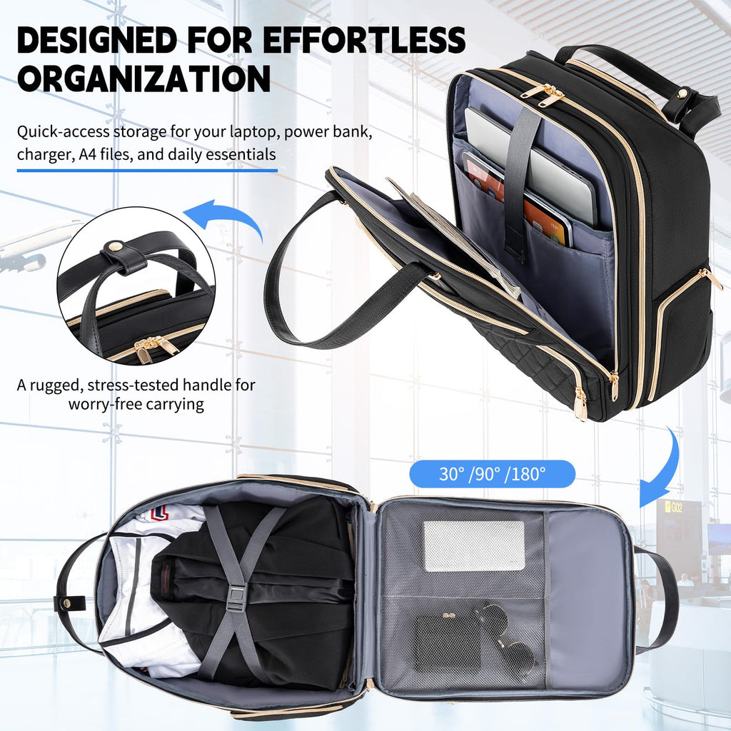 Underseat Carry On Luggage with Wheels, Black, 17" J248419