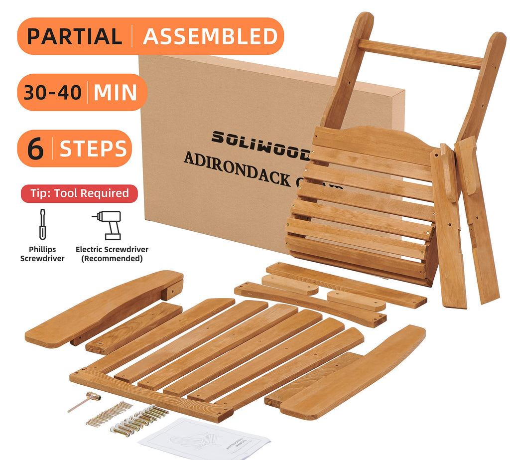 Oversize Wooden Outdoor Folding Chair Set of 2 Z51108