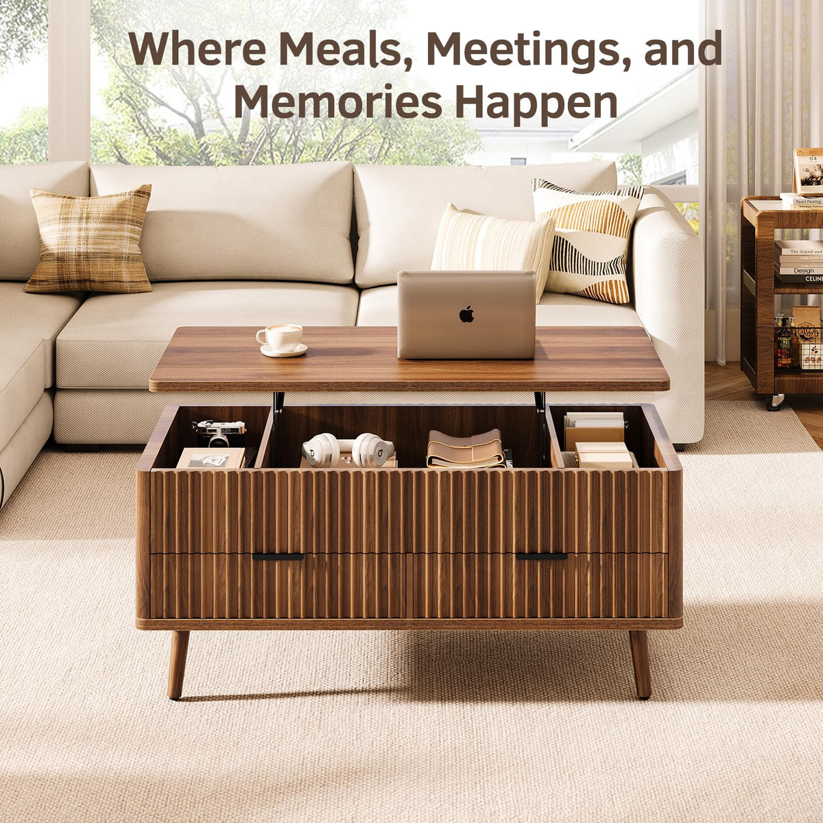 Lift Top Coffee Table with Storage N659