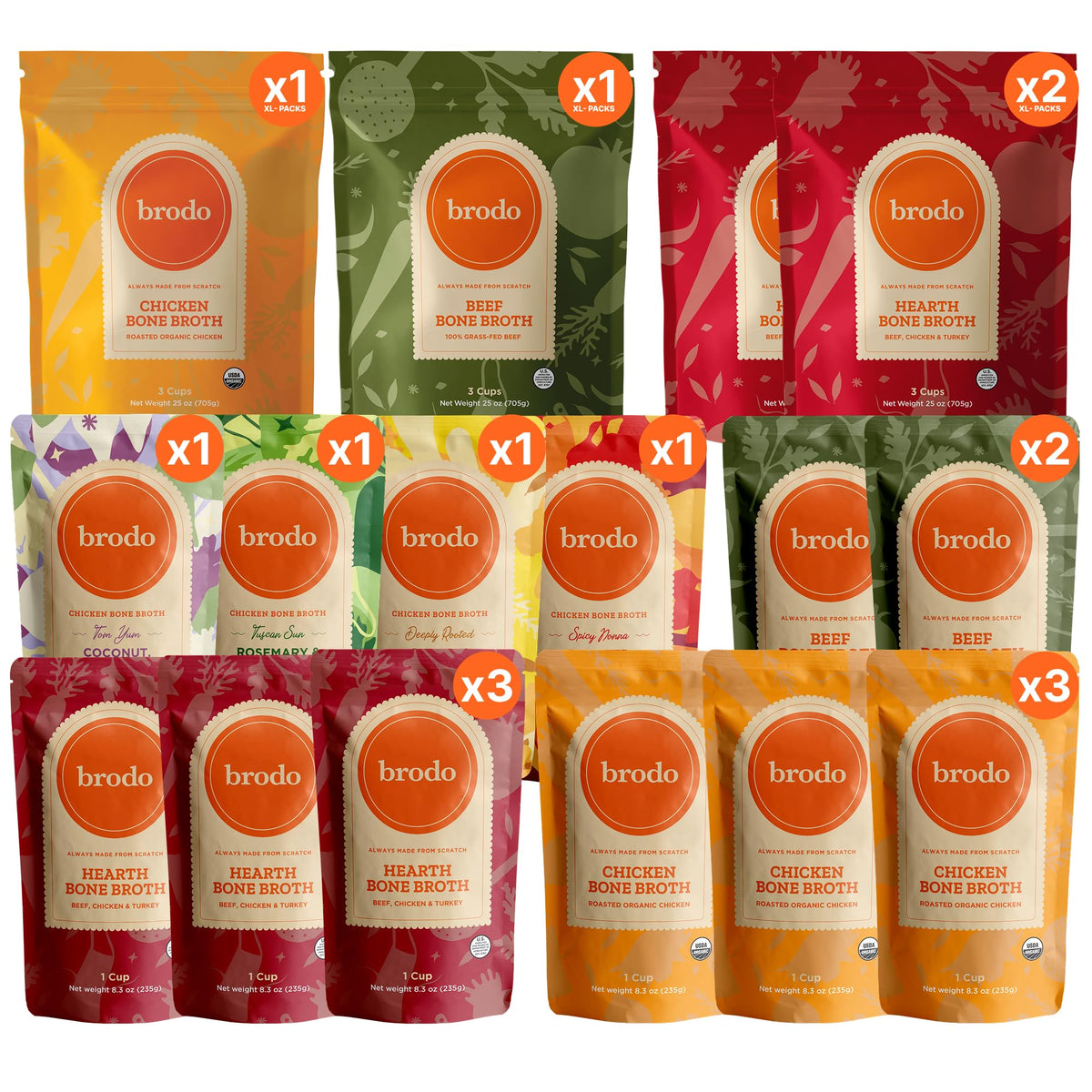 Bone Broth Single-Serve and 25 oz Classic Packs J878651