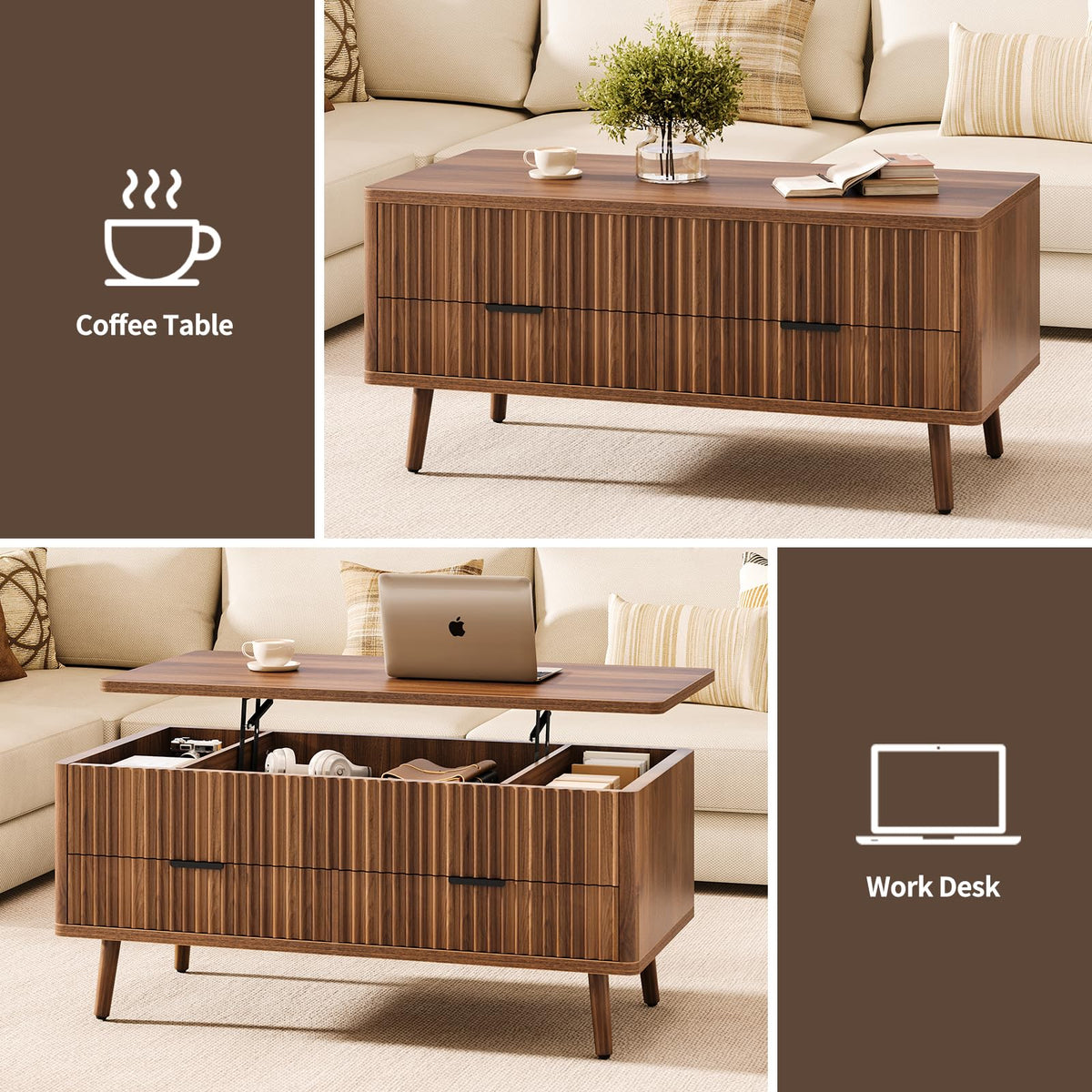 Lift Top Coffee Table with Storage N659