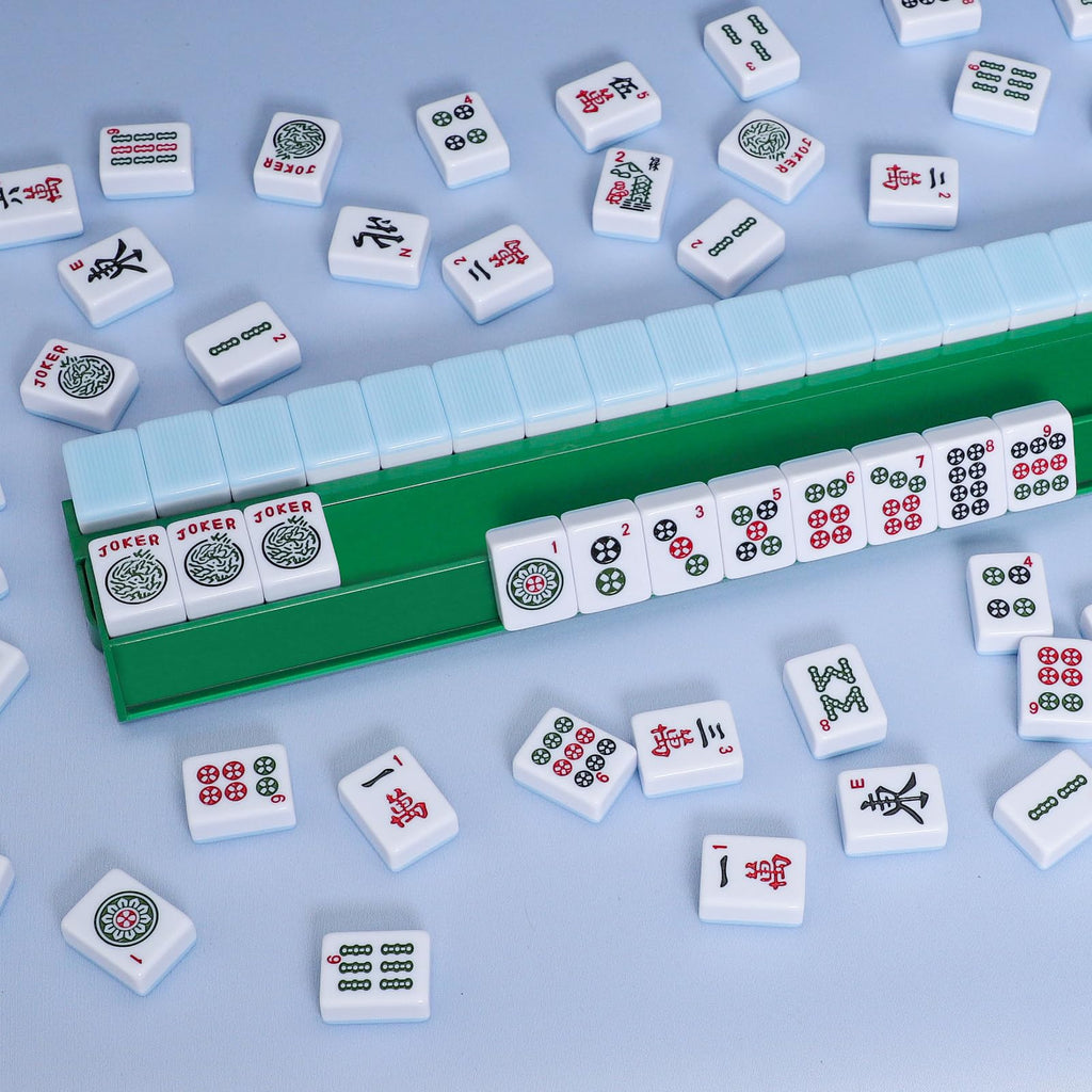 Green Mahjong Racks with Pushers 4 PCS E359
