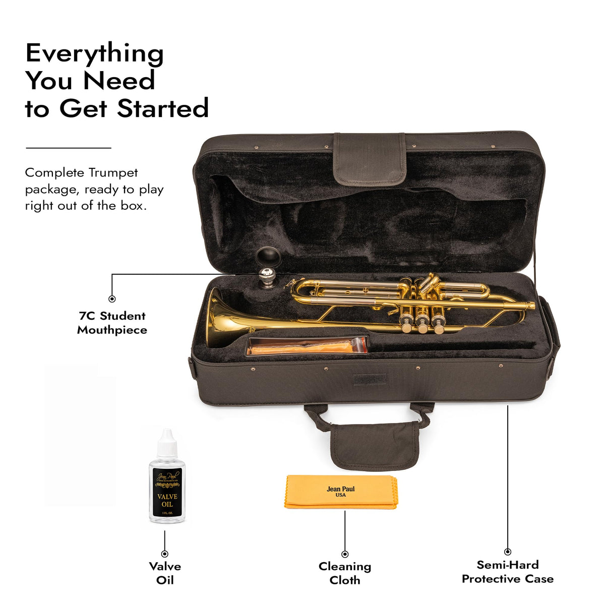 Bb Trumpet with Yellow Brass Bell and Stainless Steel Valves V3188