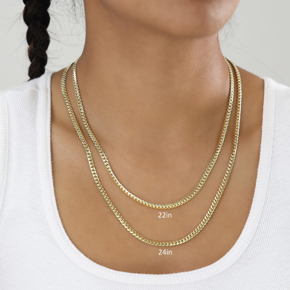 14k Yellow Gold Cuban Link Chain Necklace M5727