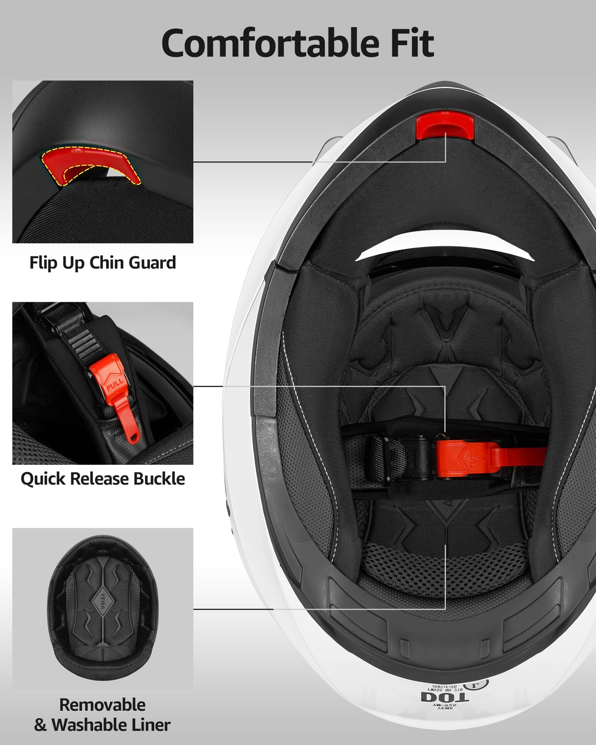 Modular Full Face Motorcycle Helmet with Sun Visor X870115