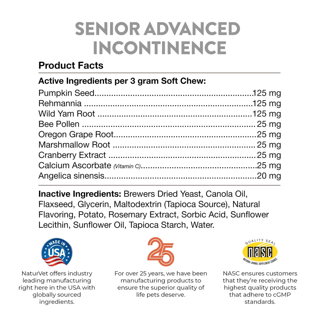Senior Incontinence Dog Supplement 60 Ct Q352525