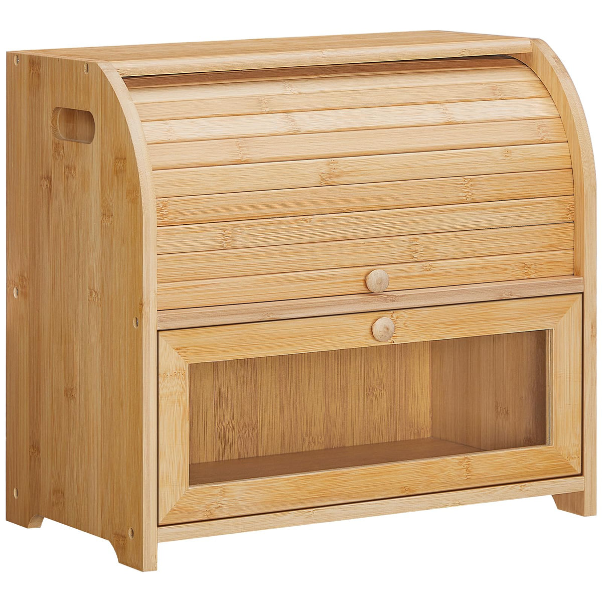 Bamboo 2 Tier Roll-Top Bread Box S440490