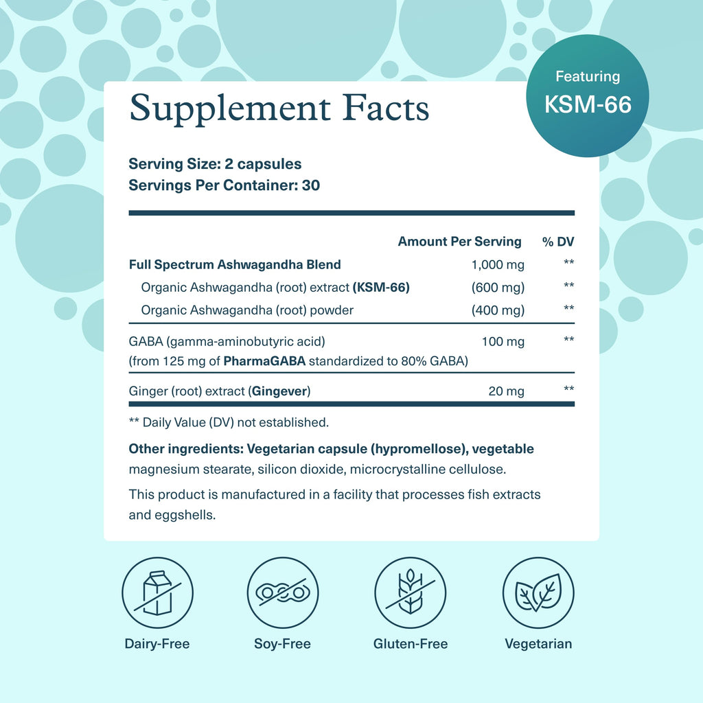 Ashwagandha + GABA 60 Vegetarian Capsules B5924