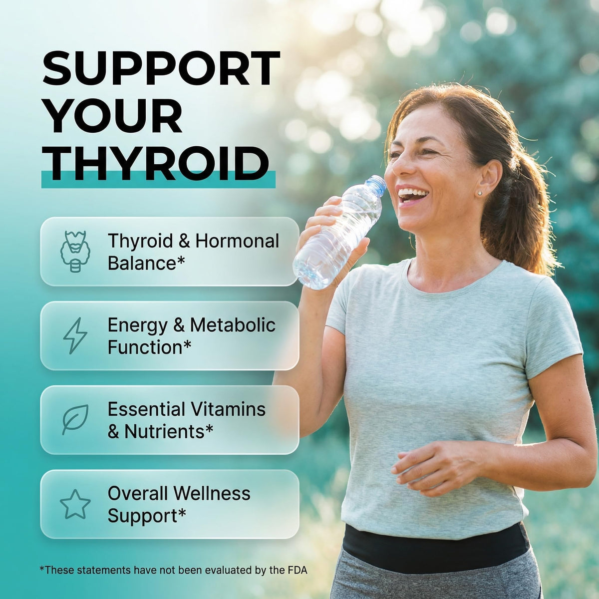 Thyroid Support Gummies Selenium Iodine Ashwagandha Turmeric Blueberry U3985
