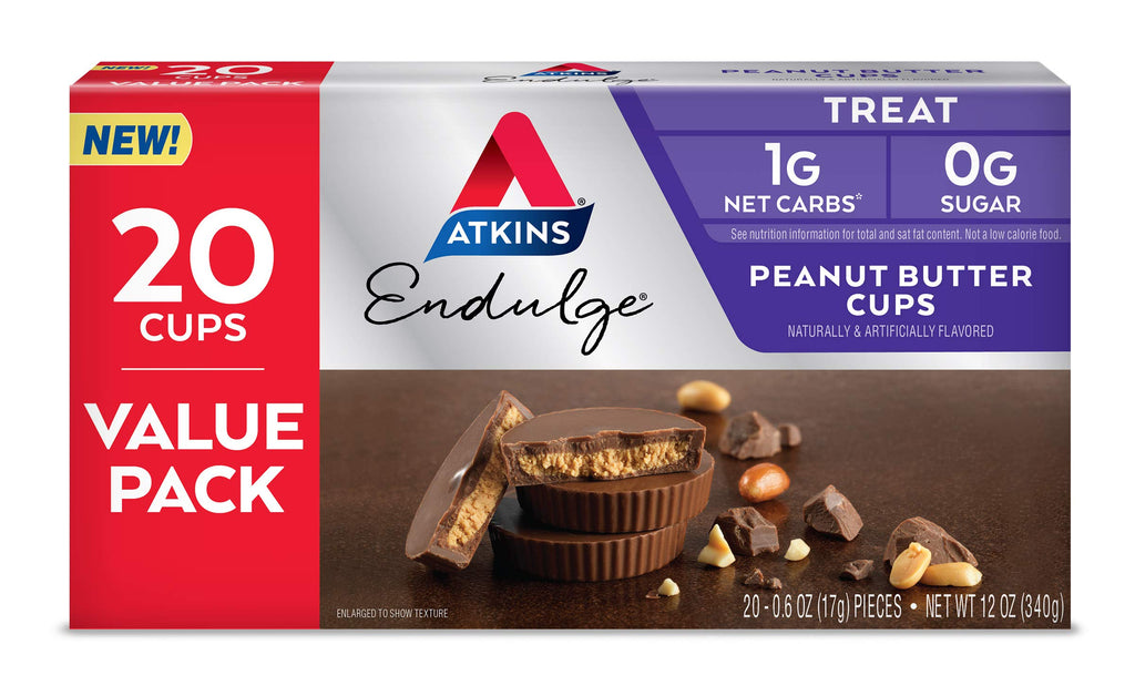 Dark Chocolate Protein Shake, 15g Protein, 2g Net Carb, 12 Count & Peanut Butter Cups, 0g Sugar, 20 Count V65891