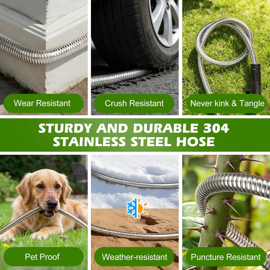 100 ft Stainless Steel Heavy Duty Garden Hose X30411