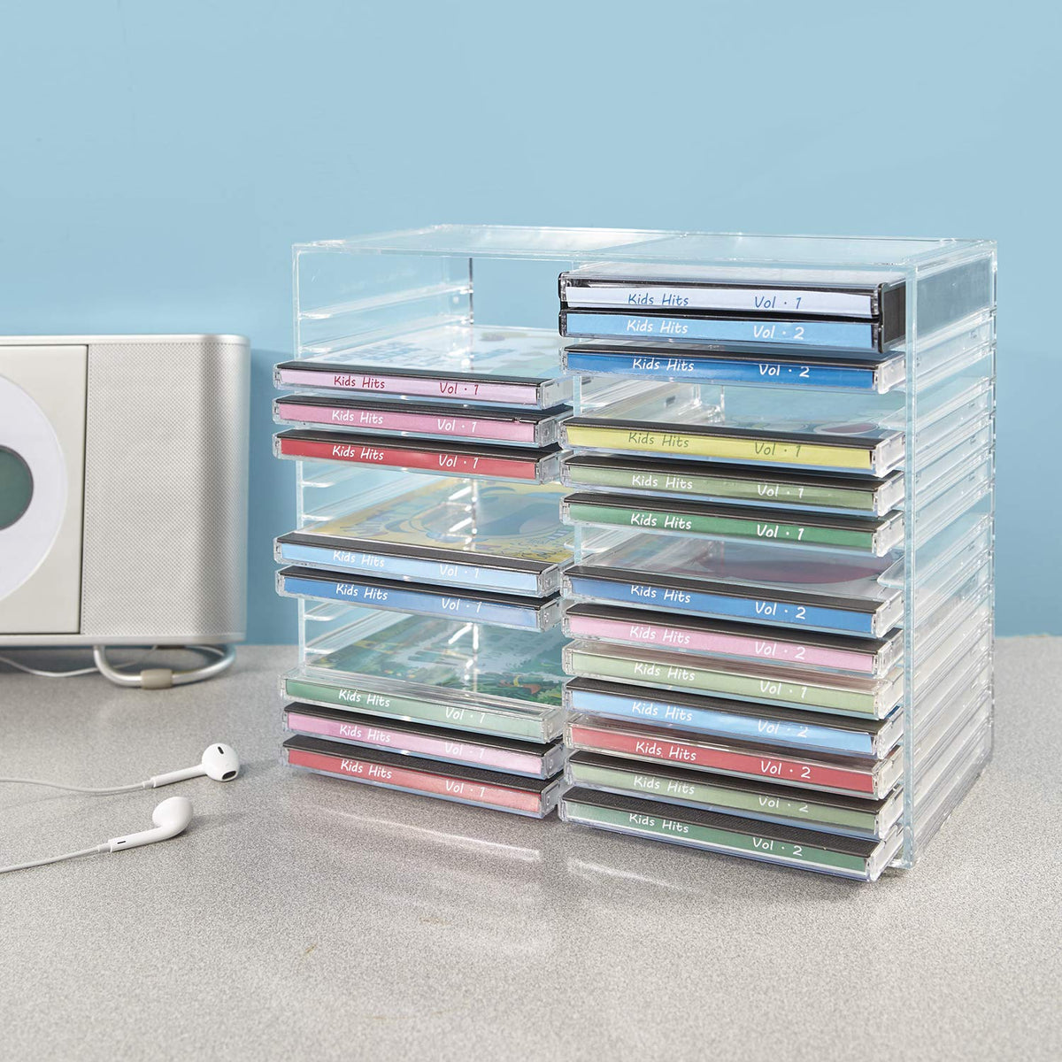 Clear Plastic CD Organizer with Rubber Feet J313580