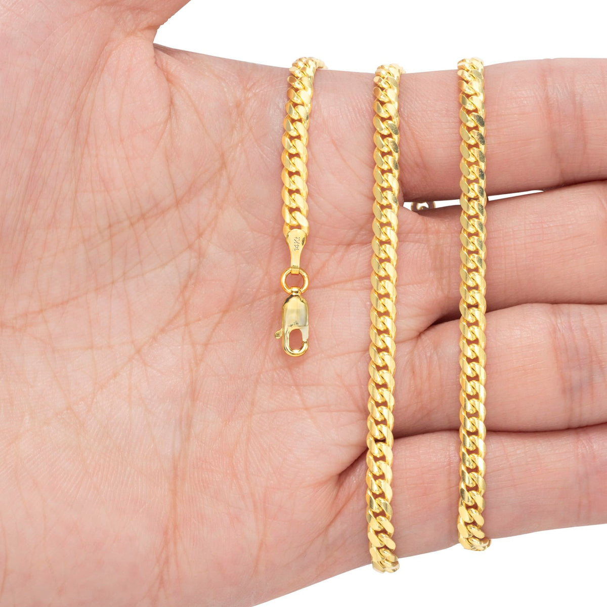 14k Yellow Gold Cuban Link Chain Necklace M5727