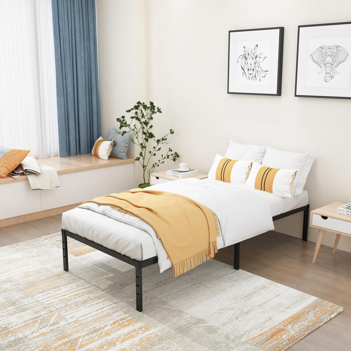 Twin XL 18 Inch Metal Platform Bed Frame M530
