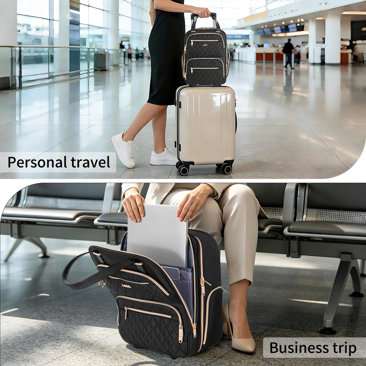 Underseat Carry On Luggage with Wheels, Black, 17" J248419