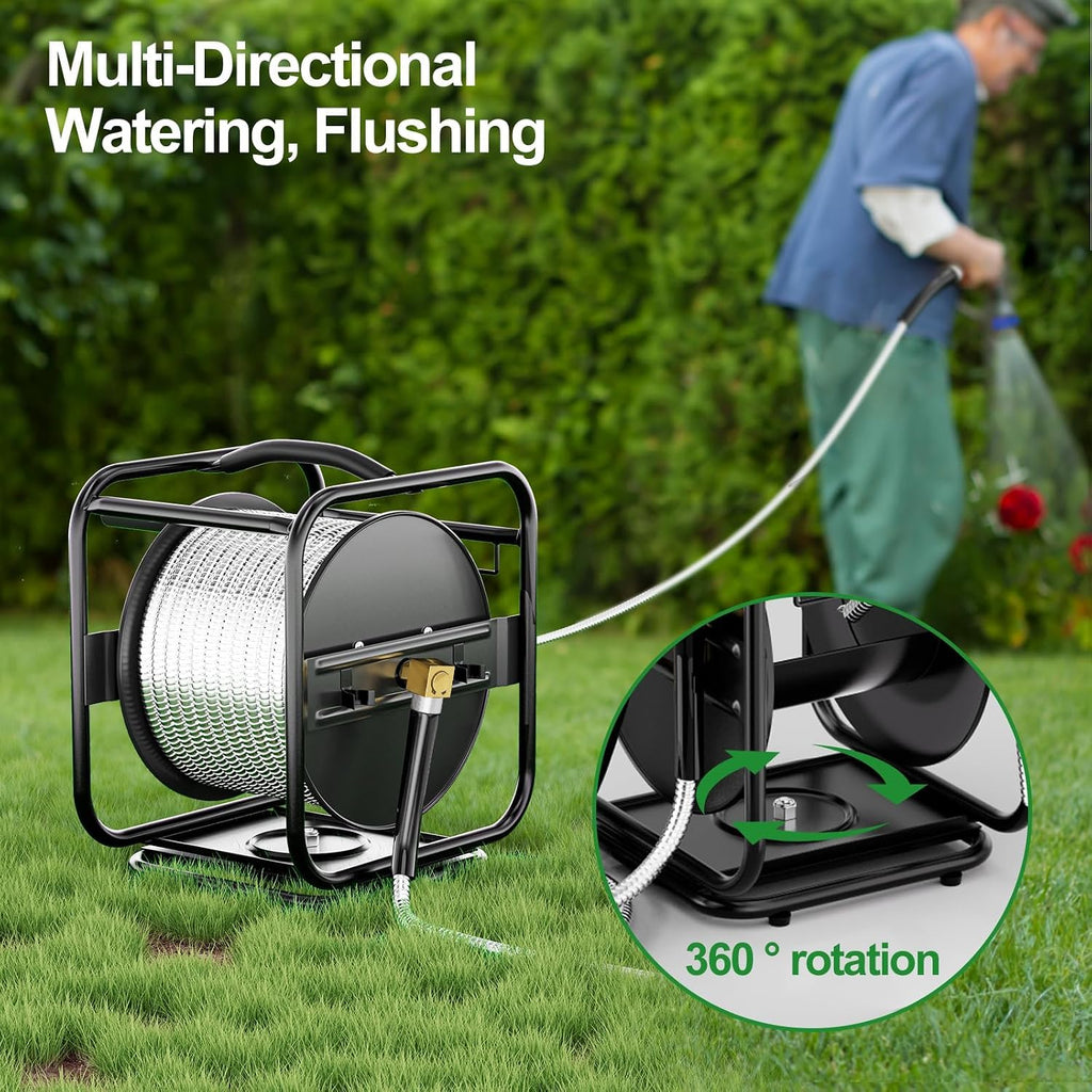 Garden Hose Reel With 100Ft Metal Water Pipe A313270