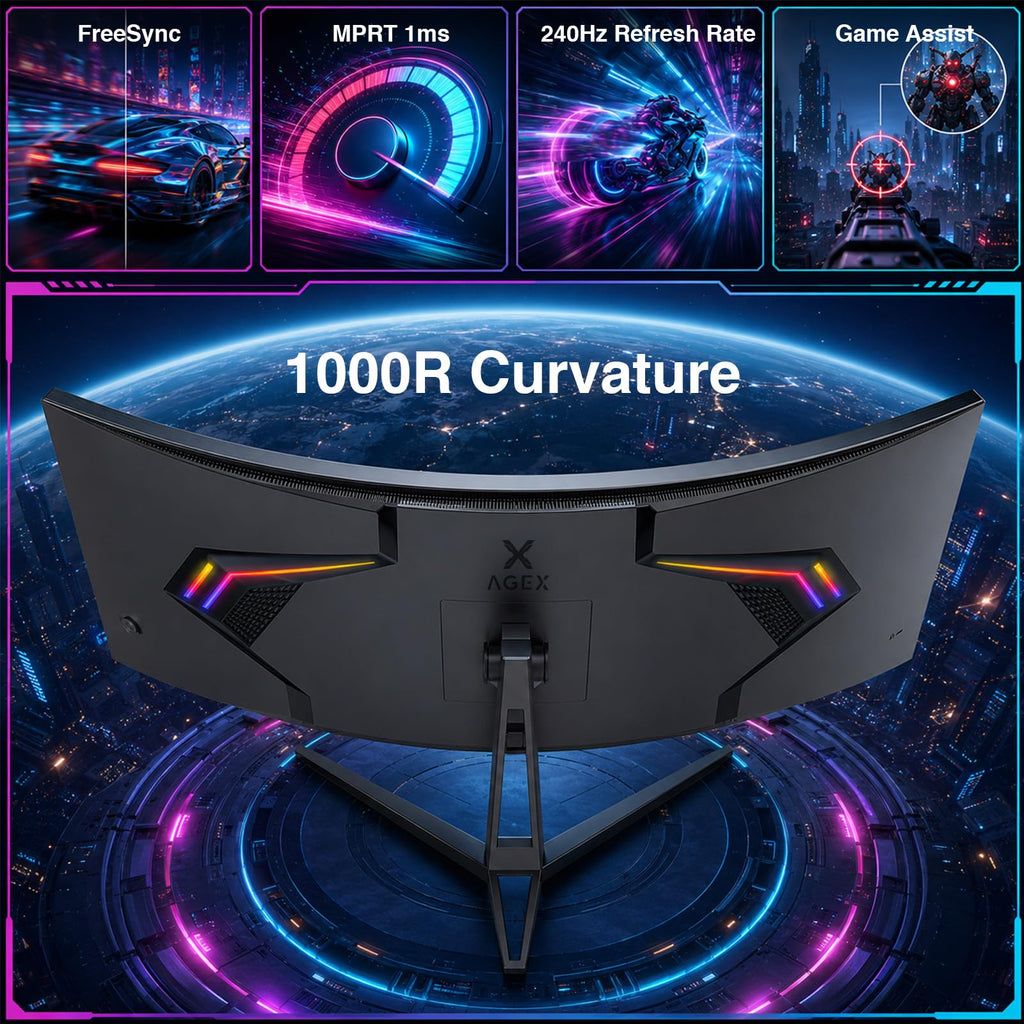 34 Inch WQHD 2K Ultrawide Curved Gaming Monitor 240Hz A7417