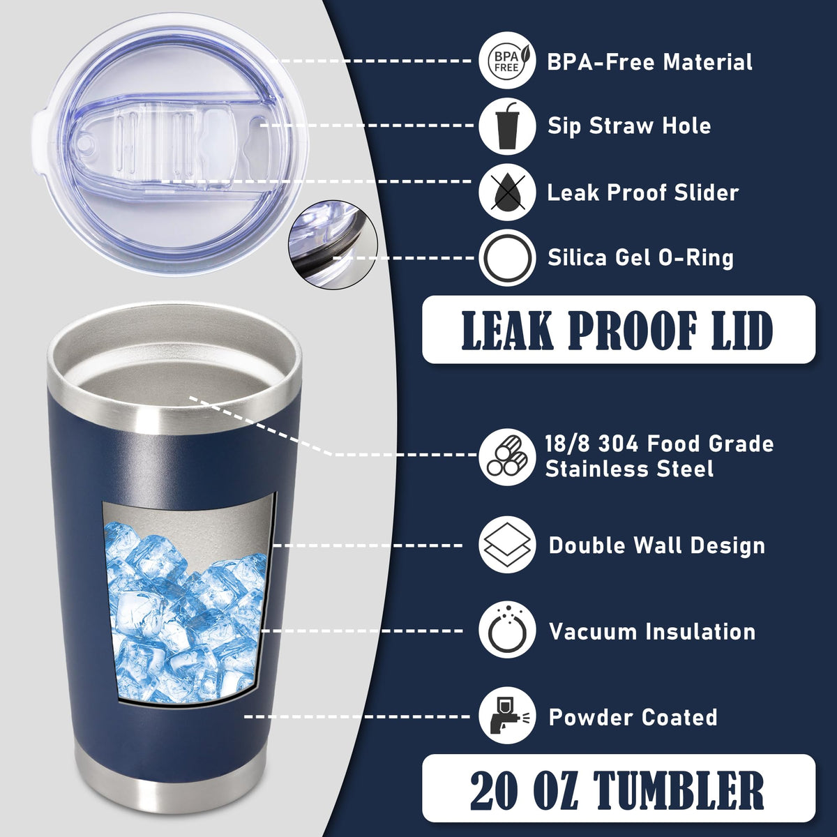 20oz Insulated Stainless Steel Tumbler with Lid C241289
